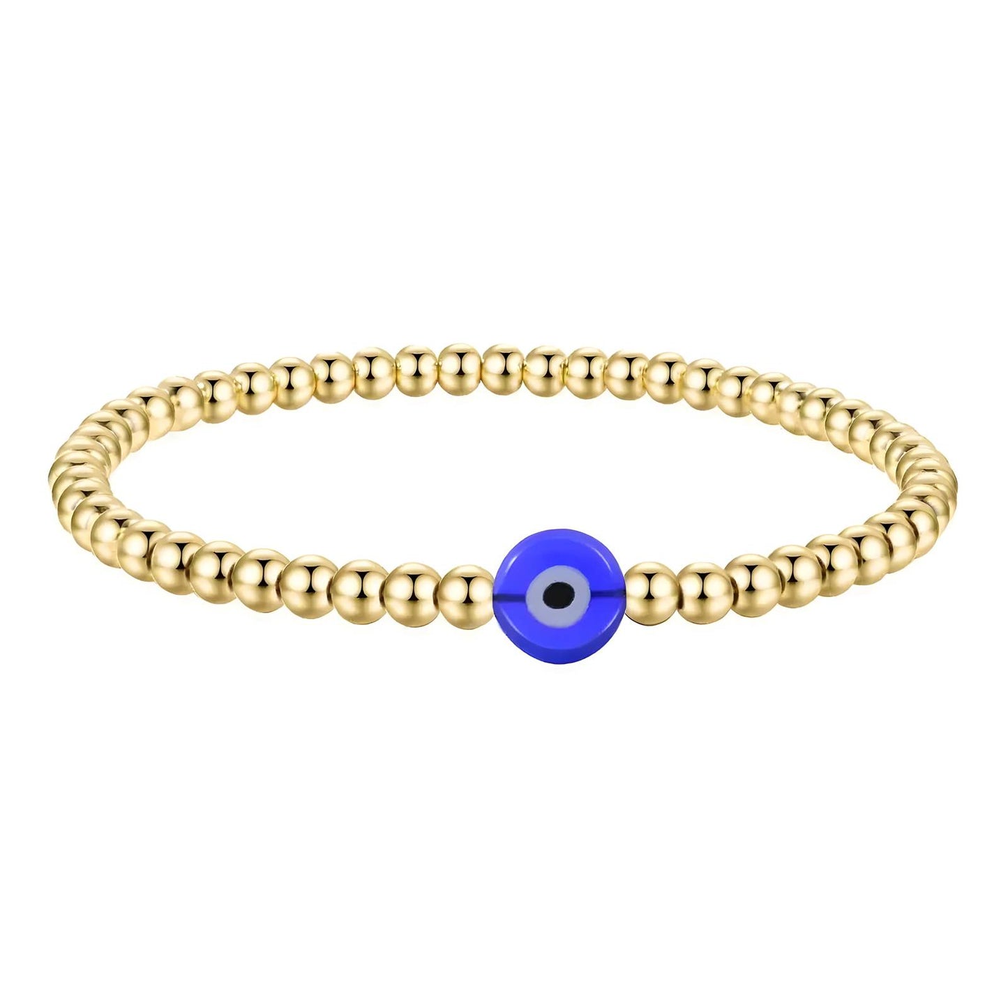 Golden Guardian: 18K Gold-Plated Evil Eye Bracelet