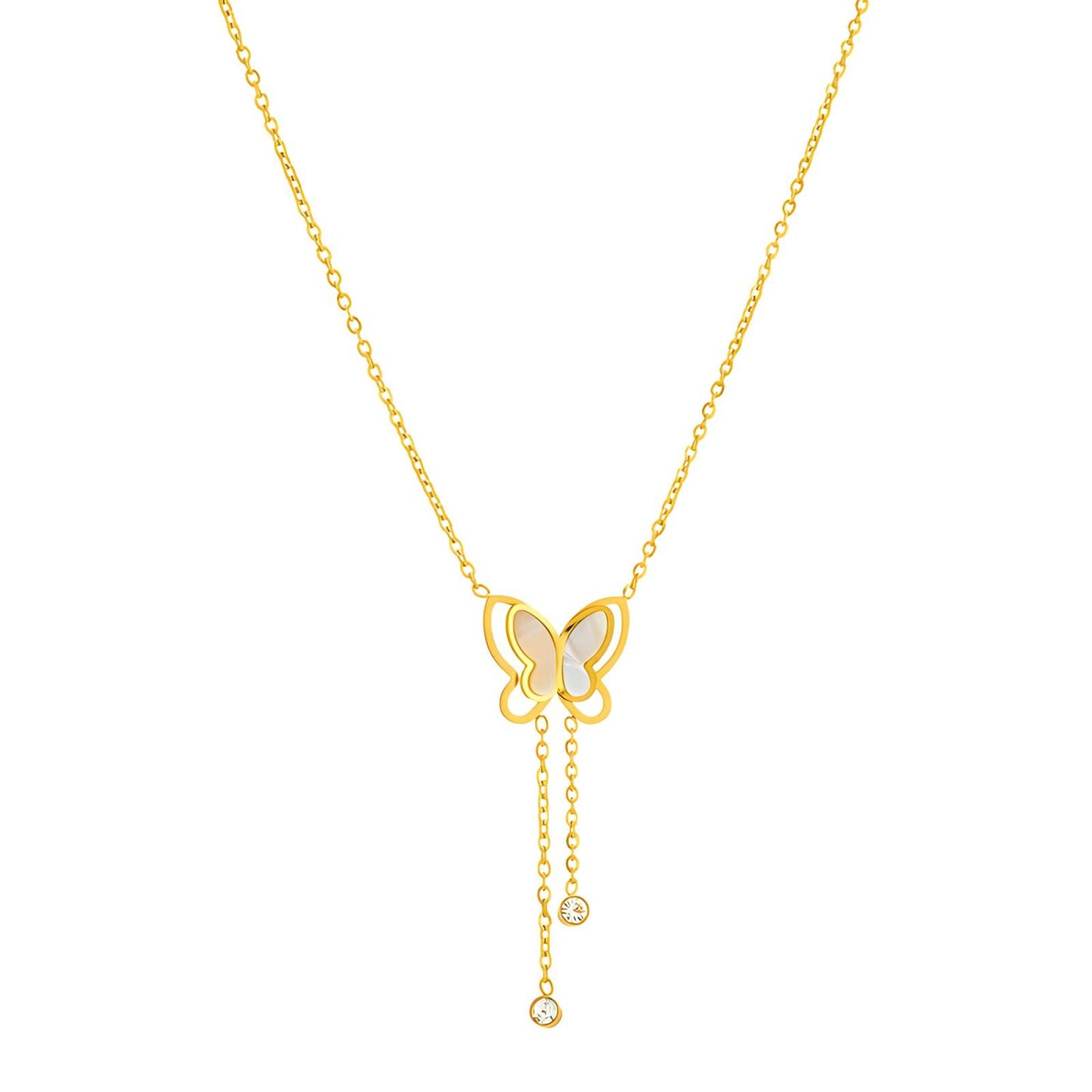 Fluttering Elegance: 18K Stainless Butterfly Necklace